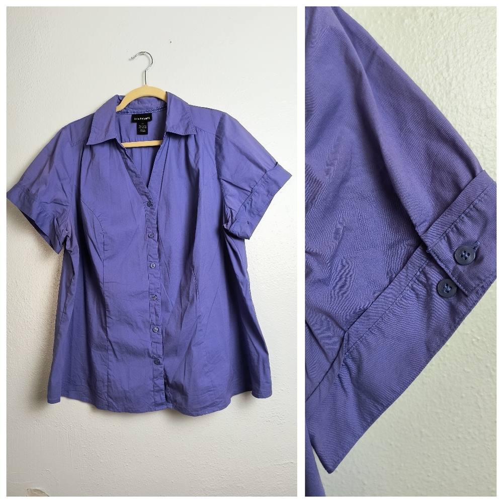 Lane Bryant  Blouse Size 20 Purblish Blue Casual